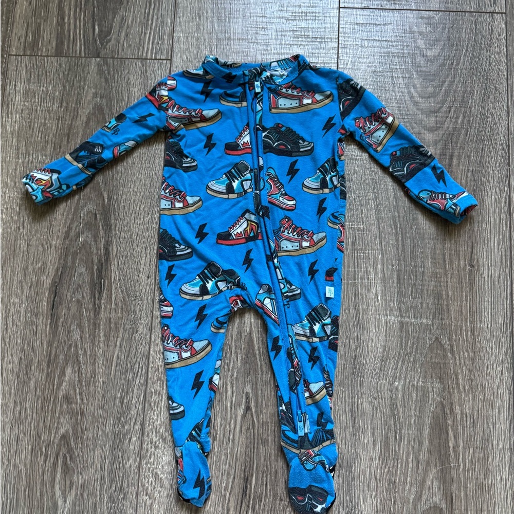 Posh Peanut Footie Zippered One Piece Sneaker Design